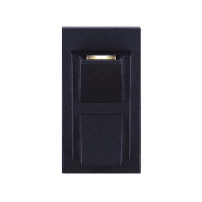 Canarm Lane 4in 1-Light LED Outdoor Wall Sconce | Modern Black and Clear Glass | Entryway & Covered Patio | 4.25 x 3.12 x 8 in | Model LOL390BK
