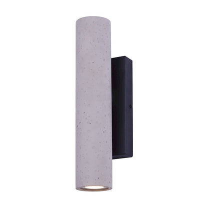 Canarm Rivo 13in LED Outdoor Wall Light | Matte Black and Textured Cement | Covered Patio & Entryway | 9W Integrated LED | Model LOL518BK