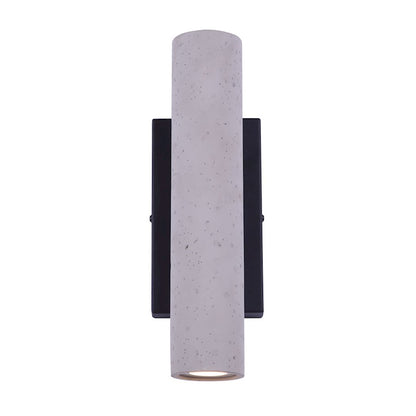 Canarm Rivo 13in LED Outdoor Wall Light | Matte Black and Textured Cement | Covered Patio & Entryway | 9W Integrated LED | Model LOL518BK