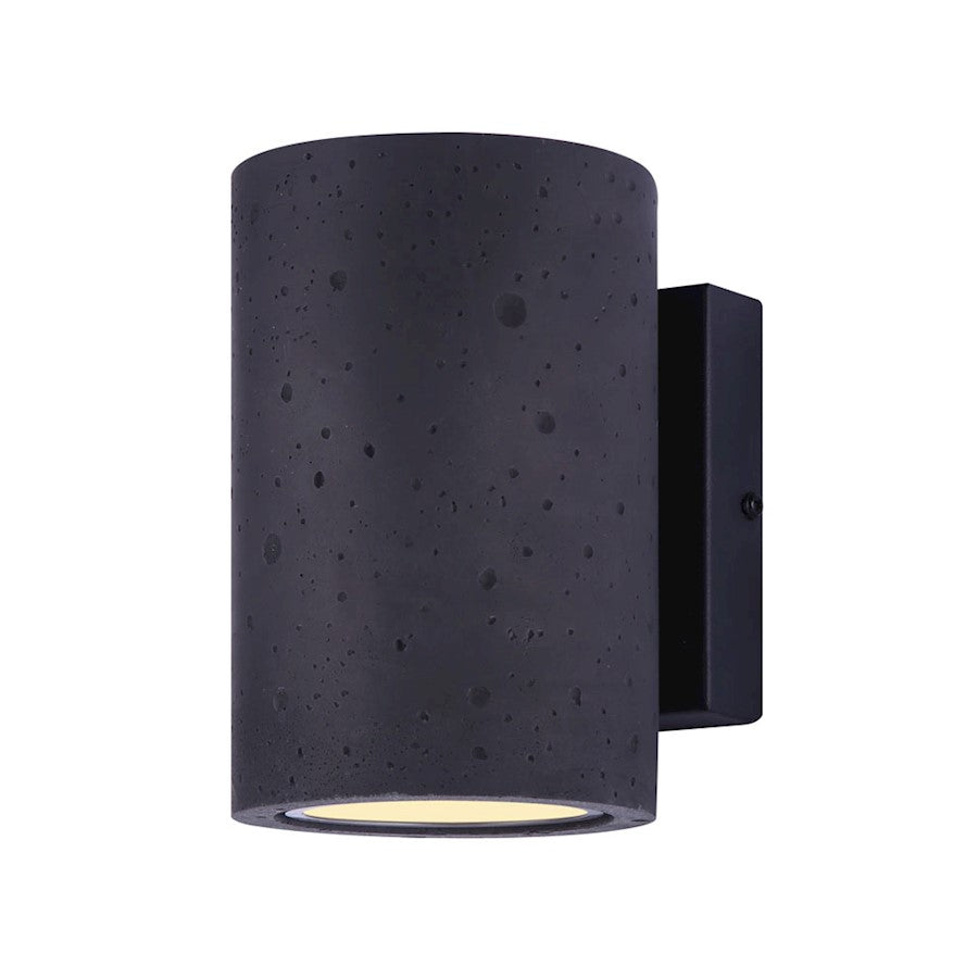 Canarm Calmar 6in Outdoor Wall Light | Black Textured Cement Cylinder | Entryway & Patio | 6 x 4.75 x 7.25 in | Model LOL521BK