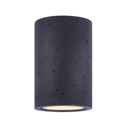 Canarm Calmar 6in Outdoor Wall Light | Black Textured Cement Cylinder | Entryway & Patio | 6 x 4.75 x 7.25 in | Model LOL521BK