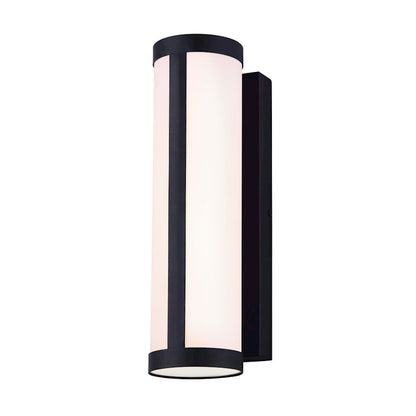 Canarm Sindri 14in LED Outdoor Wall Light | Matte Black Acrylic Shade | Entryway & Patio | 5.5 x 4.38 x 14.12 in | Model LOL529BK
