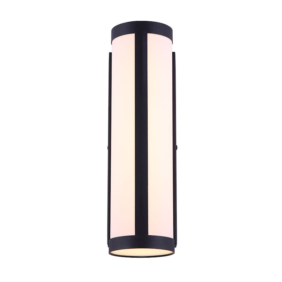 Canarm Sindri 14in LED Outdoor Wall Light | Matte Black Acrylic Shade | Entryway & Patio | 5.5 x 4.38 x 14.12 in | Model LOL529BK