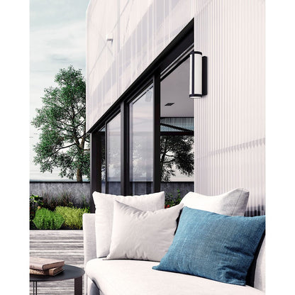 Canarm Sindri 14in LED Outdoor Wall Light | Matte Black Acrylic Shade | Entryway & Patio | 5.5 x 4.38 x 14.12 in | Model LOL529BK