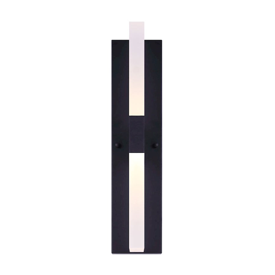 Canarm Corin 19in LED Outdoor Wall Light | Contemporary Matte Black and Acrylic Shade | Entryway & Patio | 4.75 x 4.38 x 19.25 in | Model LOL532BK