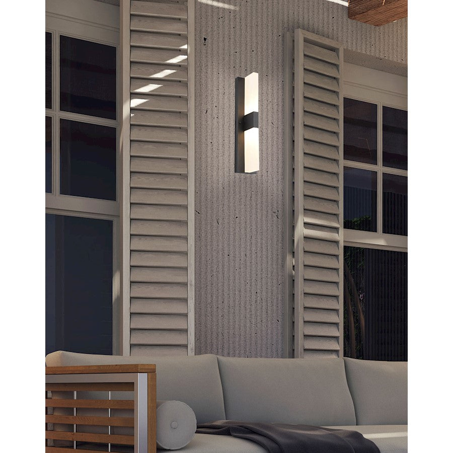 Canarm Corin 19in LED Outdoor Wall Light | Contemporary Matte Black and Acrylic Shade | Entryway & Patio | 4.75 x 4.38 x 19.25 in | Model LOL532BK