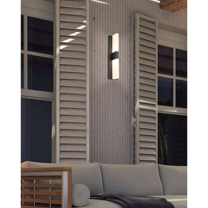 Canarm Corin 19in LED Outdoor Wall Light | Contemporary Matte Black and Acrylic Shade | Entryway & Patio | 4.75 x 4.38 x 19.25 in | Model LOL532BK