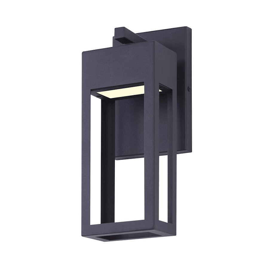 Canarm Fae 12in LED Outdoor Wall Light | Contemporary Matte Black and Clear Glass | Entryway & Patio | 4.75 x 4.62 x 12 in | Model LOL534BK