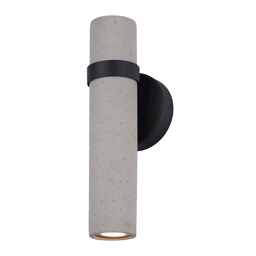 Canarm Rivo 13in LED Outdoor Up/Down Light | Contemporary Black and Cement Acrylic | Entryway & Patio | 4.75 x 4.75 x 13 in | Model LOL577BK