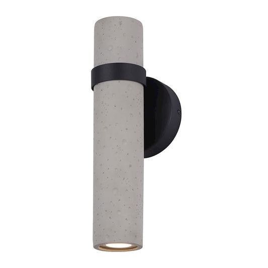 Canarm Rivo 13in LED Outdoor Up/Down Light | Contemporary Black and Cement Acrylic | Entryway & Patio | 4.75 x 4.75 x 13 in | Model LOL577BK