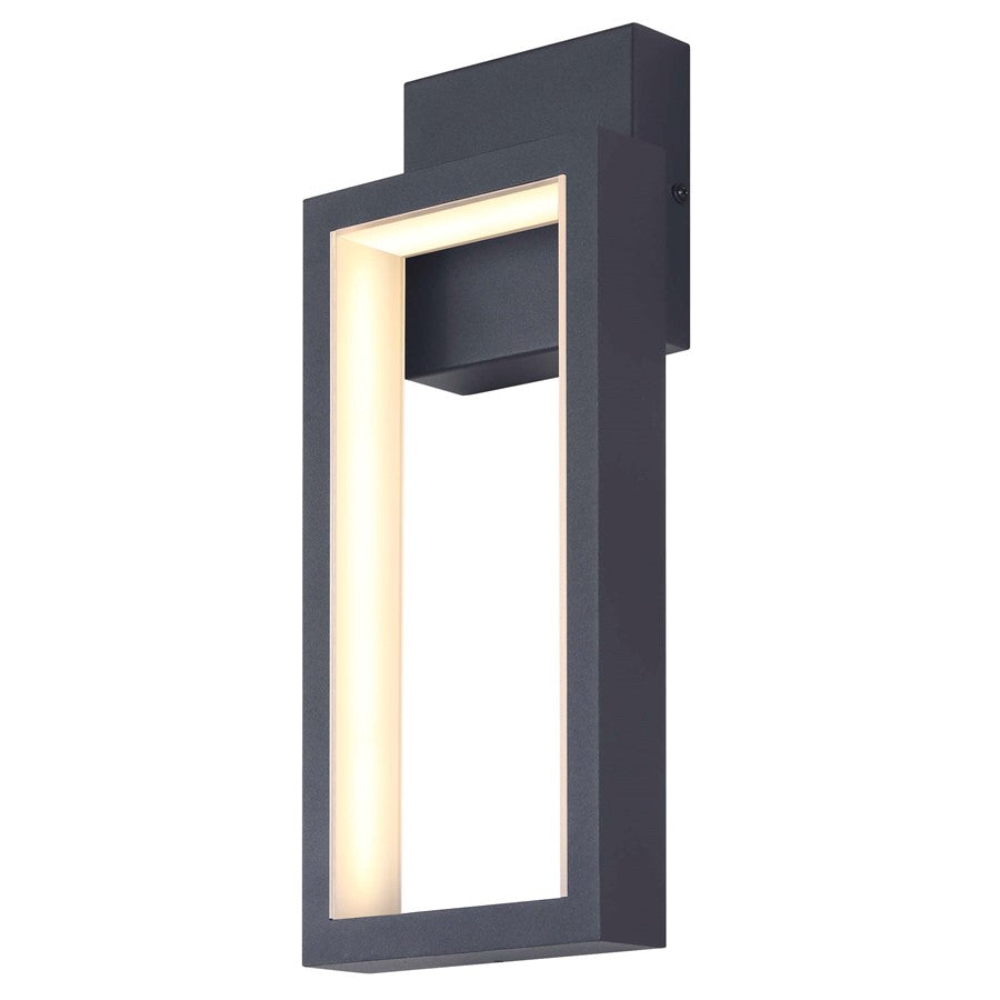 Canarm Kalino 14in 1-Light LED Outdoor Lantern | Modern Black Metal and Acrylic | Entryway & Patio | 6 x 3 x 13.75 in | Model LOL602BK