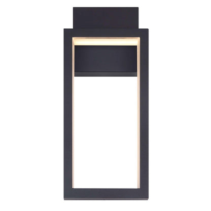 Canarm Kalino 14in 1-Light LED Outdoor Lantern | Modern Black Metal and Acrylic | Entryway & Patio | 6 x 3 x 13.75 in | Model LOL602BK