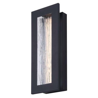 Canarm Kingsly 15in 1-Light LED Outdoor Lantern | Modern Black Metal and Textured Glass | Entryway & Patio | 6 x 3.25 x 15 in | Model LOL603BK