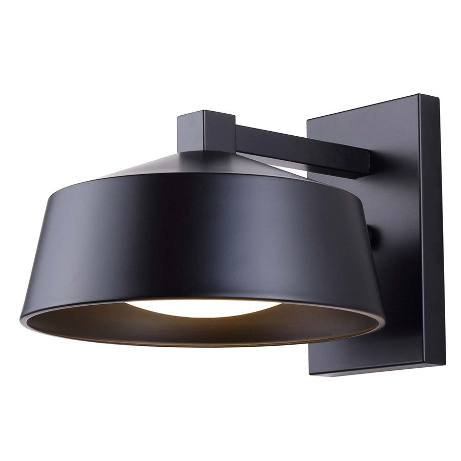 Canarm Crue 8in 1-Light LED Outdoor Lantern | Modern Matte Black Metal and Acrylic | Entryway & Patio | 9.75 x 11.88 x 7.88 in | Model LOL613BK