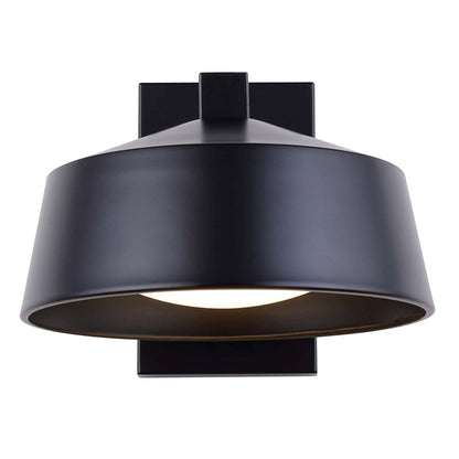 Canarm Crue 8in 1-Light LED Outdoor Lantern | Modern Matte Black Metal and Acrylic | Entryway & Patio | 9.75 x 11.88 x 7.88 in | Model LOL613BK