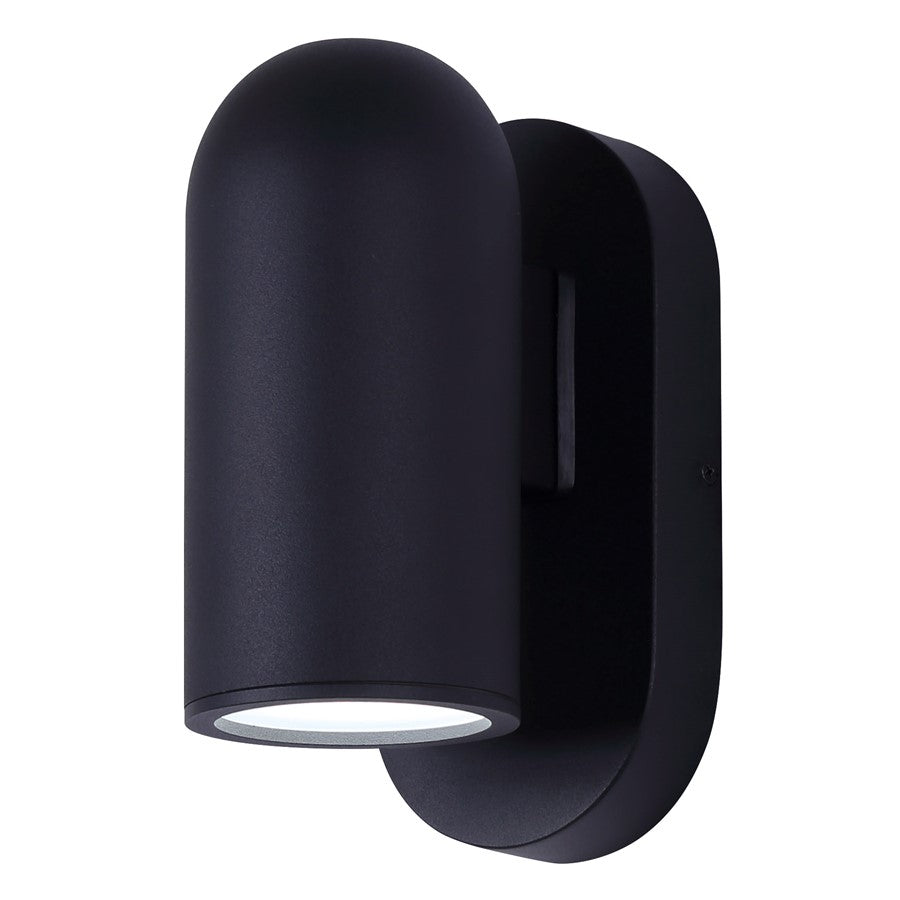 Canarm Bergen 6in 1-Light Outdoor Wall Lantern | Modern Black Metal and Frosted Glass | Entryway & Porch | 6.5 x 4.38 x 9.25 in | Model LOL645BK
