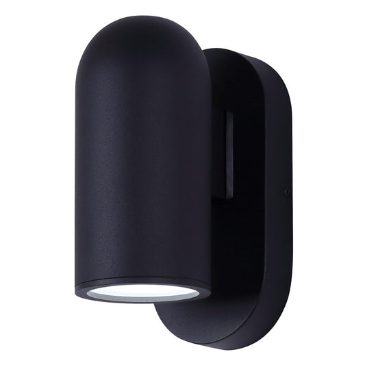 Canarm Bergen 6in 1-Light Outdoor Wall Lantern | Modern Black Metal and Frosted Glass | Entryway & Porch | 6.5 x 4.38 x 9.25 in | Model LOL645BK