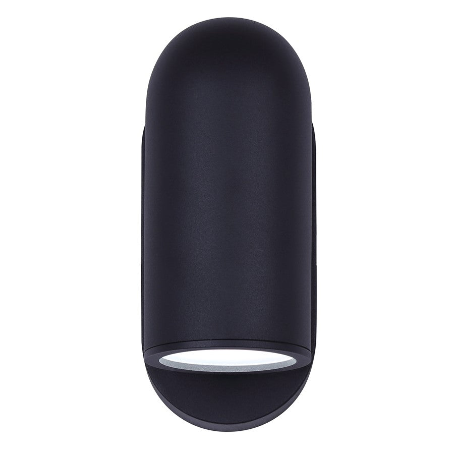 Canarm Bergen 6in 1-Light Outdoor Wall Lantern | Modern Black Metal and Frosted Glass | Entryway & Porch | 6.5 x 4.38 x 9.25 in | Model LOL645BK