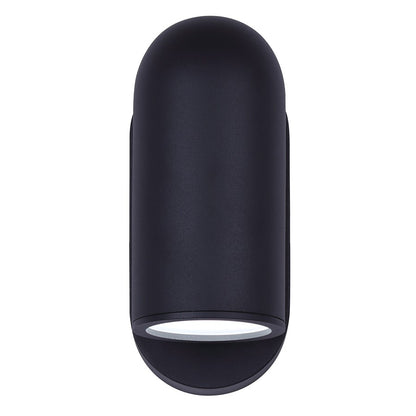 Canarm Bergen 6in 1-Light Outdoor Wall Lantern | Modern Black Metal and Frosted Glass | Entryway & Porch | 6.5 x 4.38 x 9.25 in | Model LOL645BK