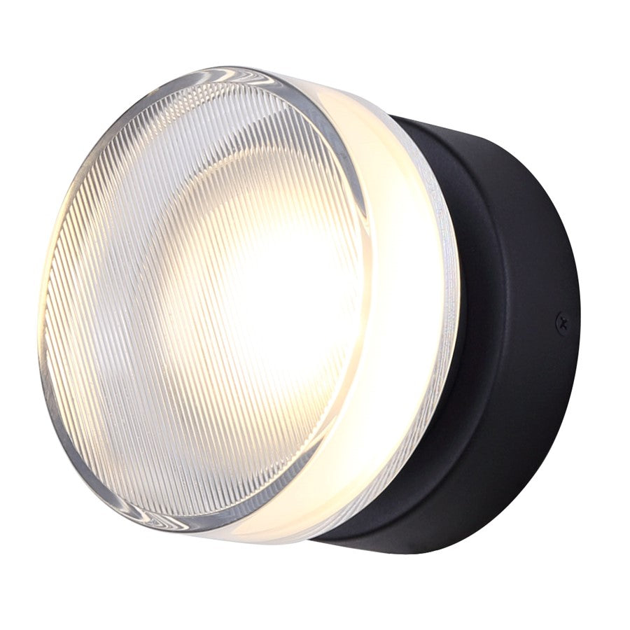 Canarm Benni 5in 1-Light Outdoor Lantern | Modern Black Metal and Acrylic | Entryway & Patio | 5.38 x 3.75 x 5.38 in | Model LOL646BK