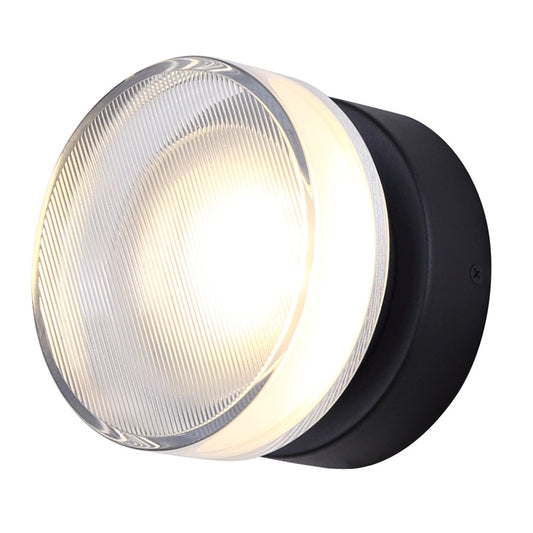 Canarm Benni 5in 1-Light Outdoor Lantern | Modern Black Metal and Acrylic | Entryway & Patio | 5.38 x 3.75 x 5.38 in | Model LOL646BK