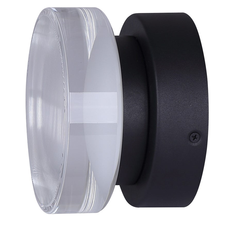 Canarm Benni 5in 1-Light Outdoor Lantern | Modern Black Metal and Acrylic | Entryway & Patio | 5.38 x 3.75 x 5.38 in | Model LOL646BK