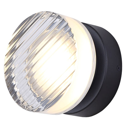 Canarm Benni 5in 1-Light Outdoor Lantern | Modern Black Metal and Acrylic | Entryway & Garden | 5.38 x 3.75 x 5.38 in | Model LOL647BK