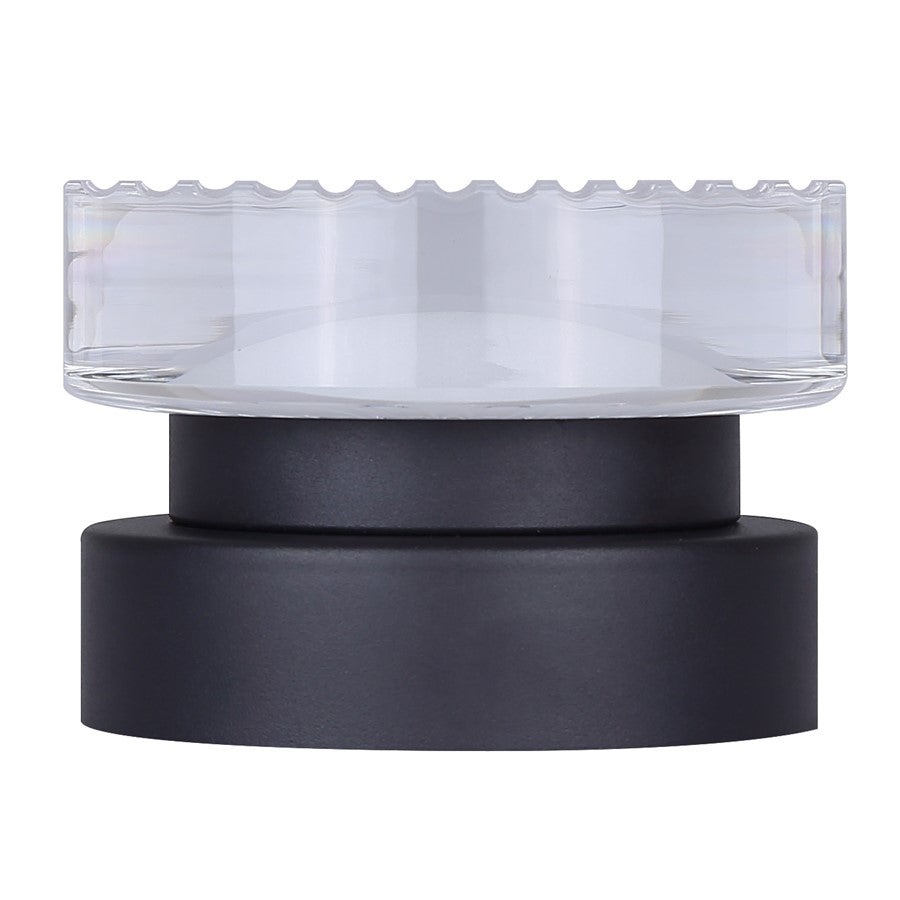 Canarm Benni 5in 1-Light Outdoor Lantern | Modern Black Metal and Acrylic | Entryway & Garden | 5.38 x 3.75 x 5.38 in | Model LOL647BK