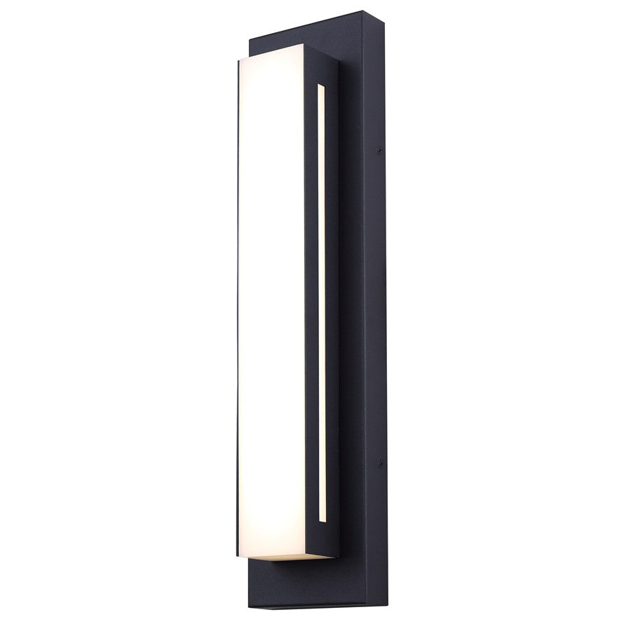 Canarm Amani 17.75in 1-Light Outdoor Wall Lantern | Sand Black Metal and Frosted Acrylic | Entryway & Patio | Model LOL648BK