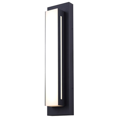 Canarm Amani 17.75in 1-Light Outdoor Wall Lantern | Sand Black Metal and Frosted Acrylic | Entryway & Patio | Model LOL648BK