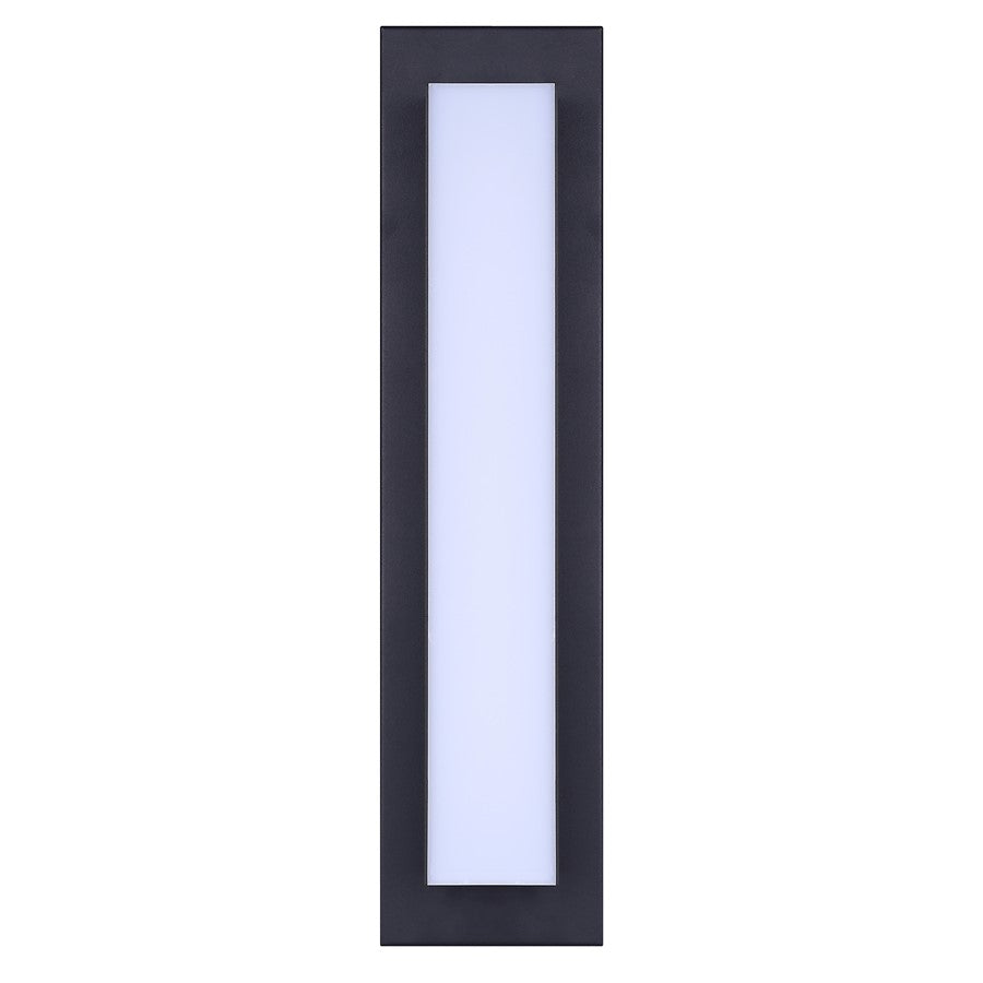 Canarm Amani 17.75in 1-Light Outdoor Wall Lantern | Sand Black Metal and Frosted Acrylic | Entryway & Patio | Model LOL648BK