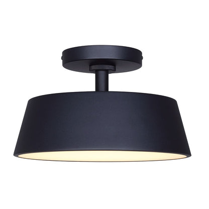 Canarm Baxley 12.75in LED Outdoor Flush Mount | Sand Black Metal and Frosted Acrylic | Entryway & Patio | 12.75 x 12.75 x 8 in | Model LOL649BK