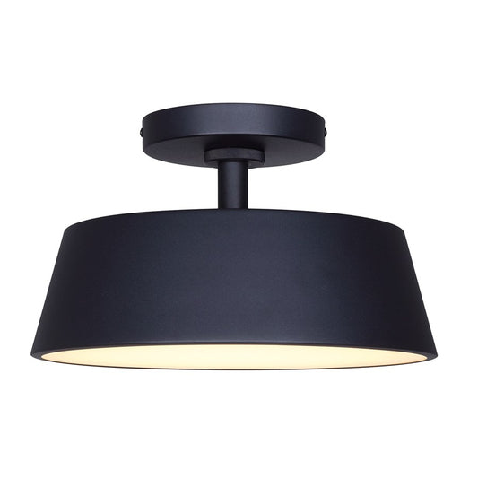 Canarm Baxley 12.75in LED Outdoor Flush Mount | Sand Black Metal and Frosted Acrylic | Entryway & Patio | 12.75 x 12.75 x 8 in | Model LOL649BK