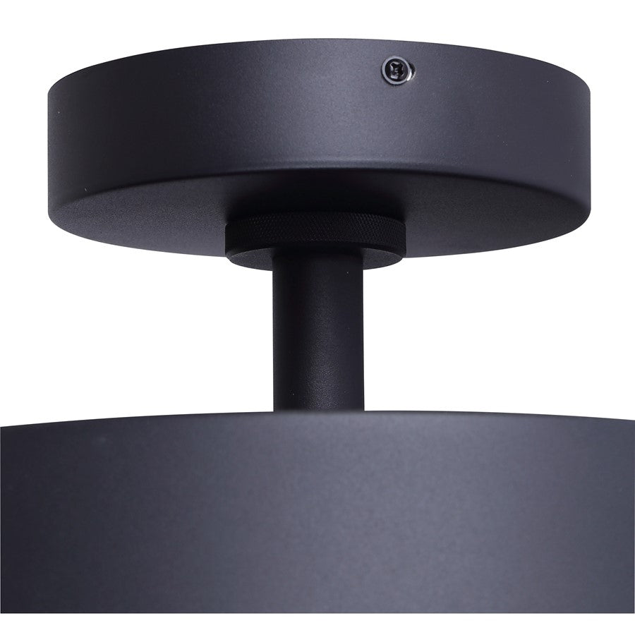 Canarm Baxley 12.75in LED Outdoor Flush Mount | Sand Black Metal and Frosted Acrylic | Entryway & Patio | 12.75 x 12.75 x 8 in | Model LOL649BK