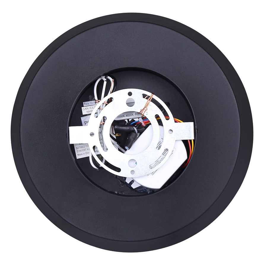 Canarm Baxley 12.75in LED Outdoor Flush Mount | Sand Black Metal and Frosted Acrylic | Entryway & Patio | 12.75 x 12.75 x 8 in | Model LOL649BK