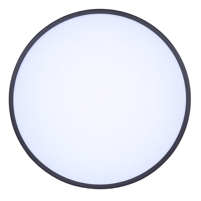 Canarm Baxley 12.75in LED Outdoor Flush Mount | Sand Black Metal and Frosted Acrylic | Entryway & Patio | 12.75 x 12.75 x 8 in | Model LOL649BK