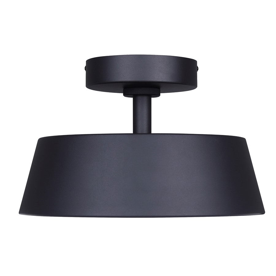 Canarm Baxley 12.75in LED Outdoor Flush Mount | Sand Black Metal and Frosted Acrylic | Entryway & Patio | 12.75 x 12.75 x 8 in | Model LOL649BK