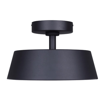 Canarm Baxley 12.75in LED Outdoor Flush Mount | Sand Black Metal and Frosted Acrylic | Entryway & Patio | 12.75 x 12.75 x 8 in | Model LOL649BK
