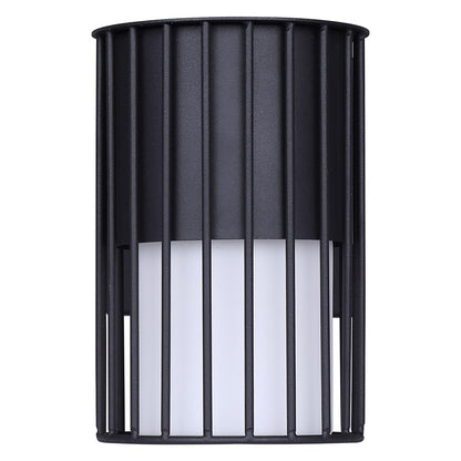 Canarm Javon 7in 1-Light Outdoor Wall Lantern | Black Metal and Opal Glass | Entryway & Patio | 4.75 x 7 x 7 in | Model LOL650BK