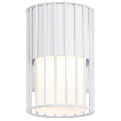 Canarm Javon 7in 1-Light Outdoor Wall Lantern | White Metal and Opal Glass | Entryway & Patio | 4.75 x 7 x 7 in | Model LOL650WH