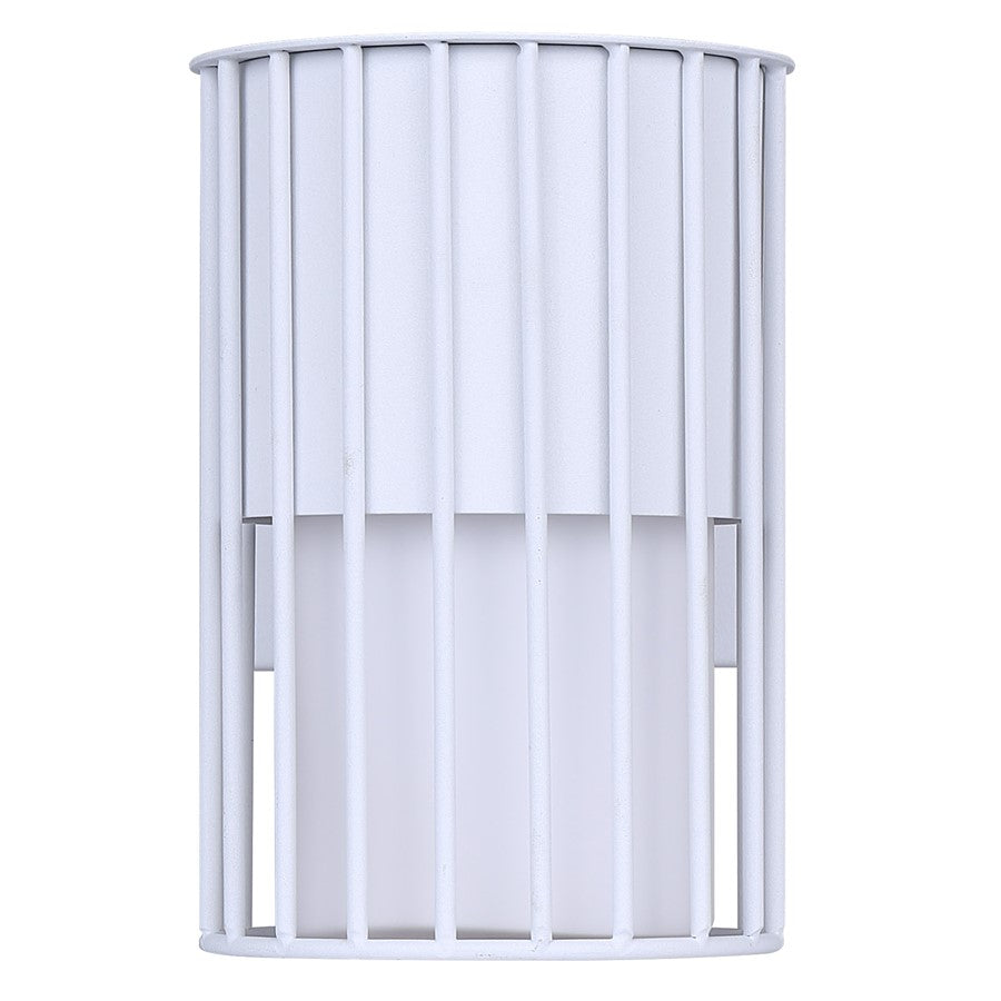 Canarm Javon 7in 1-Light Outdoor Wall Lantern | White Metal and Opal Glass | Entryway & Patio | 4.75 x 7 x 7 in | Model LOL650WH