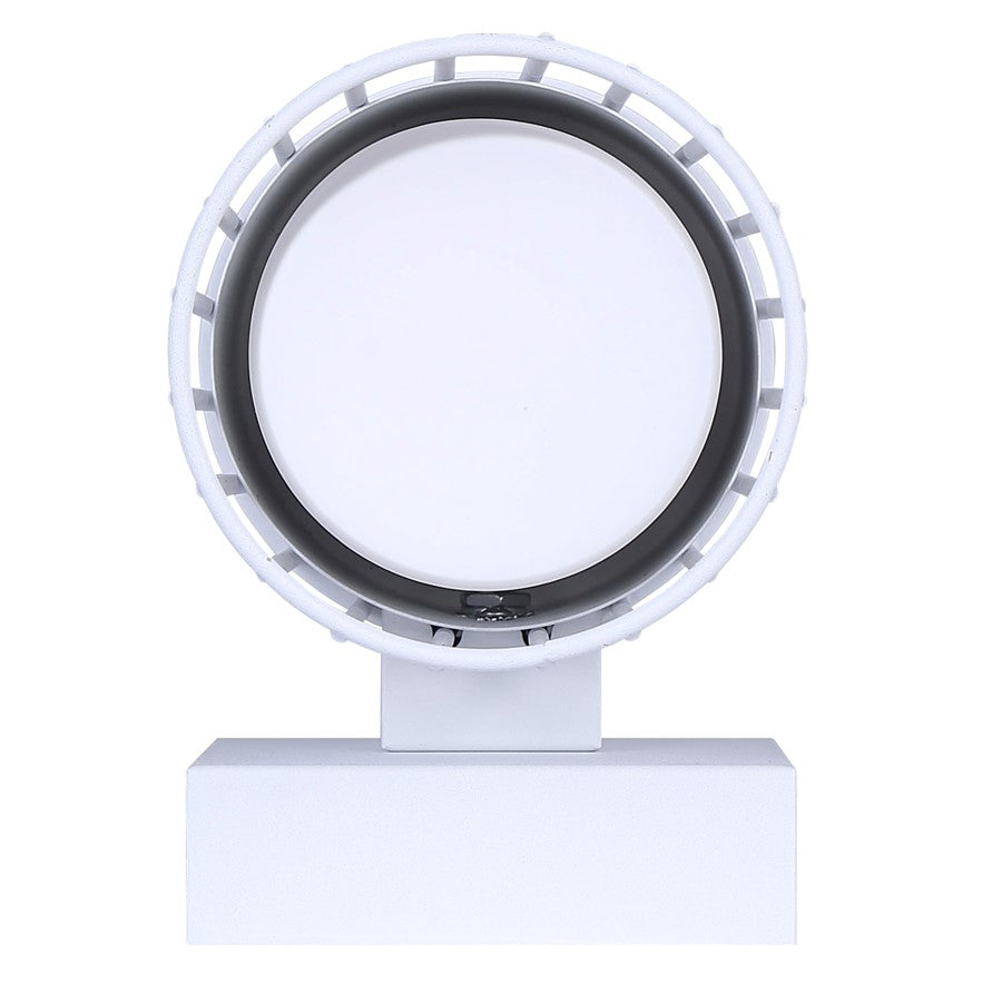 Canarm Javon 7in 1-Light Outdoor Wall Lantern | White Metal and Opal Glass | Entryway & Patio | 4.75 x 7 x 7 in | Model LOL650WH