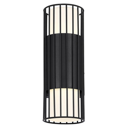 Canarm Javon 7in 1-Light LED Outdoor Wall Lantern | Sand Black and Flat Opal Glass | Porch & Entryway | 7 x 4 x 13 in, Wet Rated | Model LOL651BK