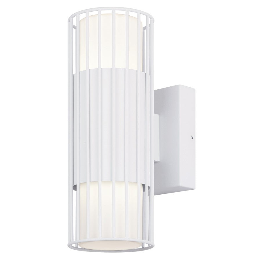Canarm Javon 7in 1-Light LED Outdoor Wall Lantern | White and Flat Opal Glass | Porch & Entryway | 7 x 4 x 13 in, Wet Rated | Model LOL651WH