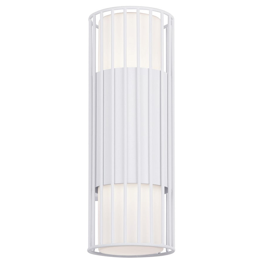 Canarm Javon 7in 1-Light LED Outdoor Wall Lantern | White and Flat Opal Glass | Porch & Entryway | 7 x 4 x 13 in, Wet Rated | Model LOL651WH