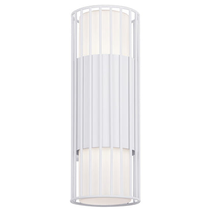 Canarm Javon 7in 1-Light LED Outdoor Wall Lantern | White and Flat Opal Glass | Porch & Entryway | 7 x 4 x 13 in, Wet Rated | Model LOL651WH
