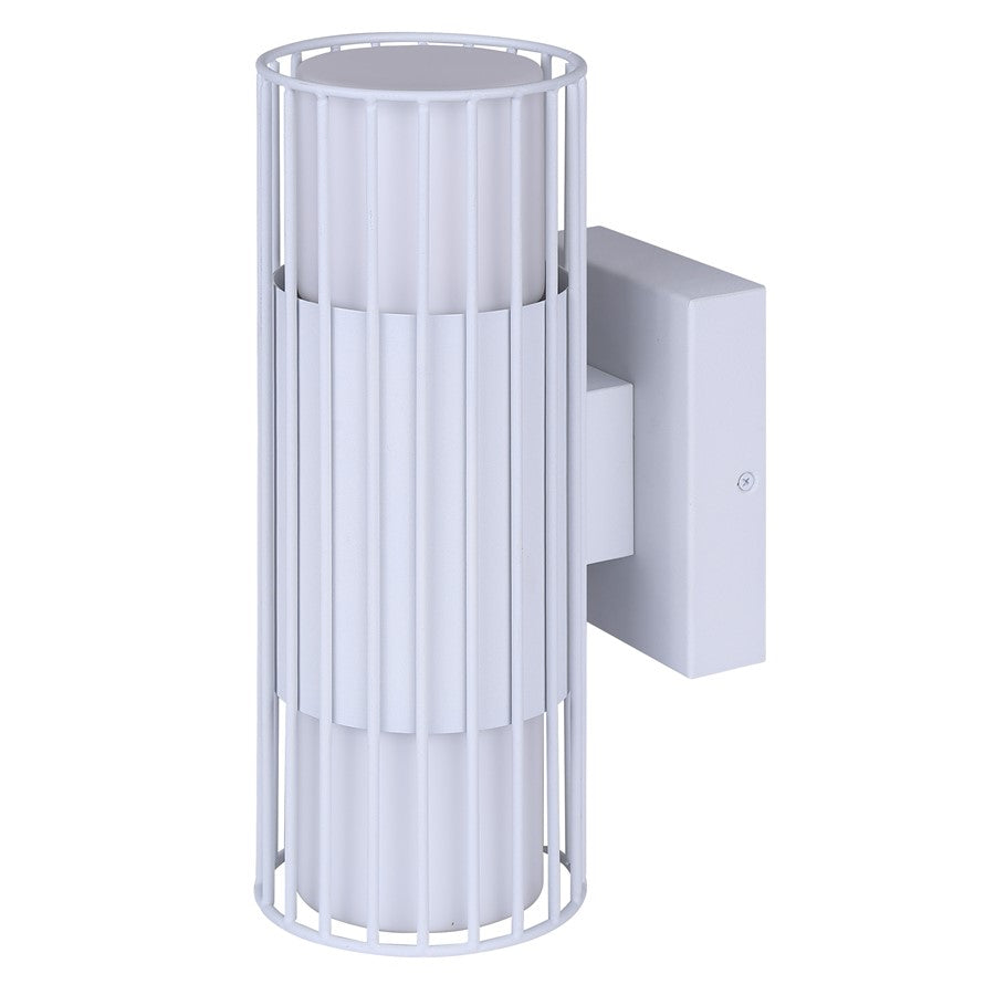 Canarm Javon 7in 1-Light LED Outdoor Wall Lantern | White and Flat Opal Glass | Porch & Entryway | 7 x 4 x 13 in, Wet Rated | Model LOL651WH
