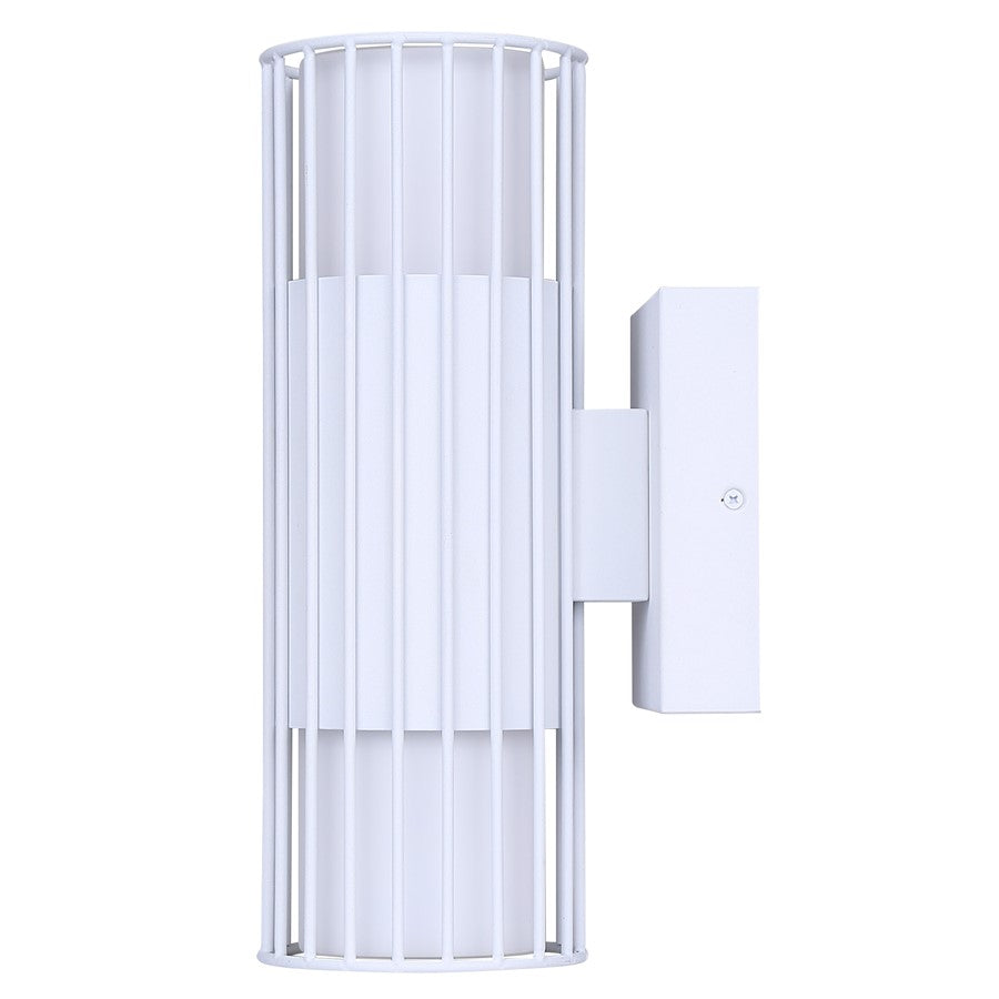 Canarm Javon 7in 1-Light LED Outdoor Wall Lantern | White and Flat Opal Glass | Porch & Entryway | 7 x 4 x 13 in, Wet Rated | Model LOL651WH