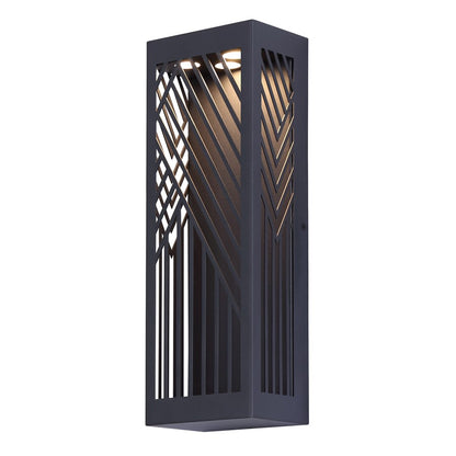 Canarm Zene 4in 1-Light LED Outdoor Wall Lantern | Sand Black and Geometric Cut-Outs | Porch & Entryway | 4 x 3 x 13 in, Wet Rated | Model LOL659BK