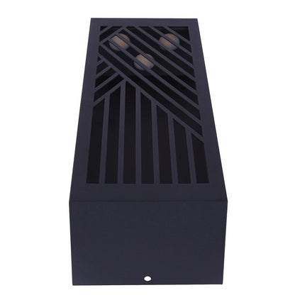 Canarm Zene 4in 1-Light LED Outdoor Wall Lantern | Sand Black and Geometric Cut-Outs | Porch & Entryway | 4 x 3 x 13 in, Wet Rated | Model LOL659BK